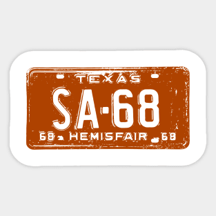 Orange Hemisfair 68 License Plate Sticker